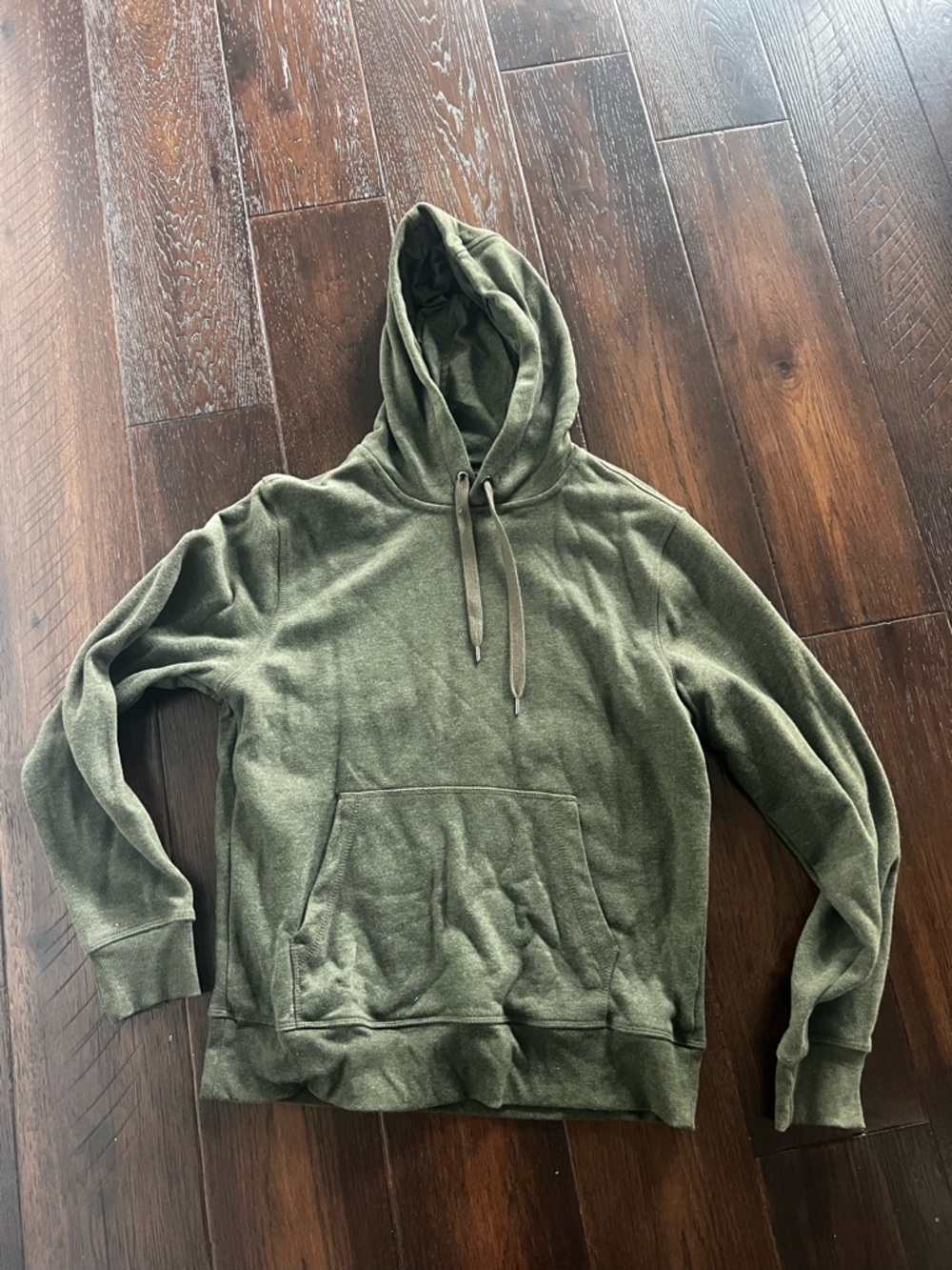 Men's Olive Green Hooded fleece Pullover Sweatshirt